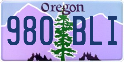 OR license plate 980BLI