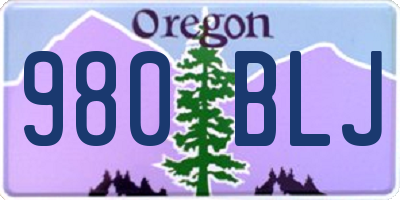 OR license plate 980BLJ