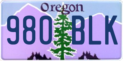 OR license plate 980BLK