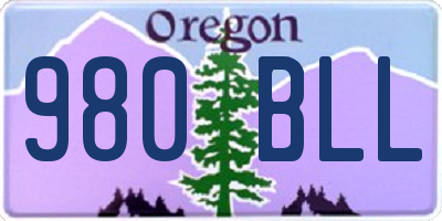 OR license plate 980BLL