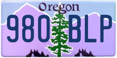OR license plate 980BLP
