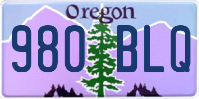 OR license plate 980BLQ