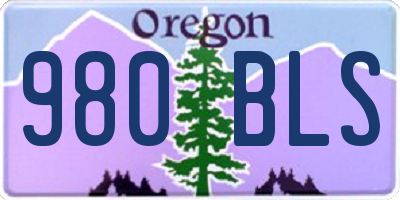 OR license plate 980BLS