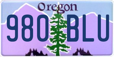 OR license plate 980BLU
