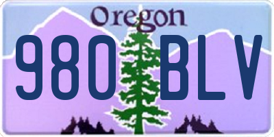 OR license plate 980BLV