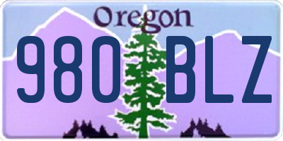 OR license plate 980BLZ