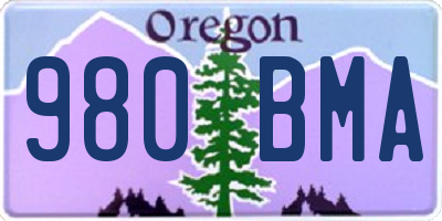 OR license plate 980BMA