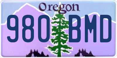 OR license plate 980BMD