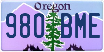 OR license plate 980BME