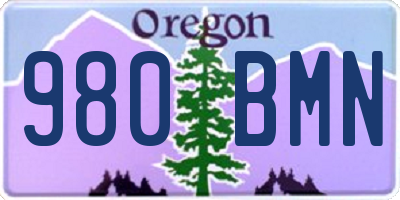 OR license plate 980BMN