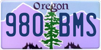 OR license plate 980BMS