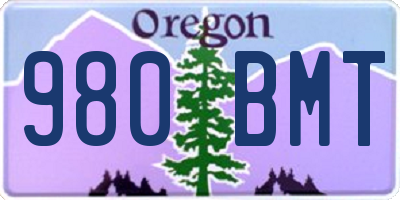 OR license plate 980BMT