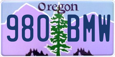 OR license plate 980BMW