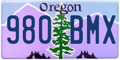 OR license plate 980BMX