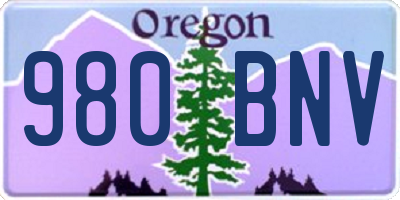 OR license plate 980BNV