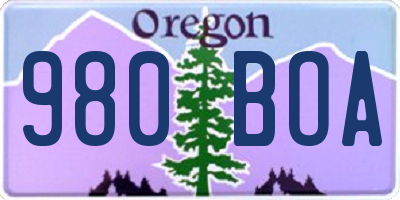 OR license plate 980BOA