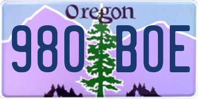 OR license plate 980BOE