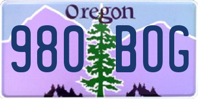 OR license plate 980BOG