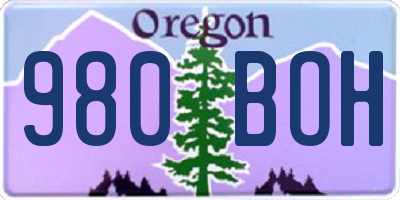 OR license plate 980BOH