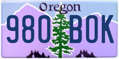 OR license plate 980BOK