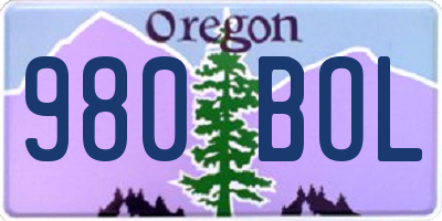 OR license plate 980BOL