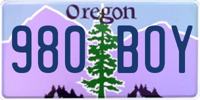 OR license plate 980BOY