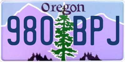 OR license plate 980BPJ