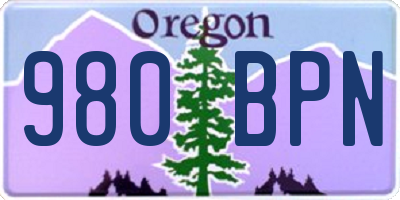 OR license plate 980BPN