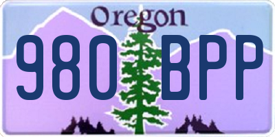 OR license plate 980BPP