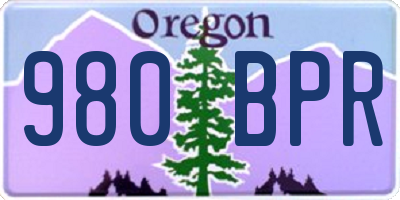 OR license plate 980BPR
