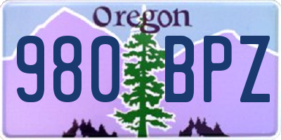 OR license plate 980BPZ