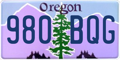 OR license plate 980BQG