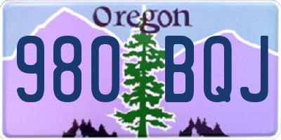 OR license plate 980BQJ