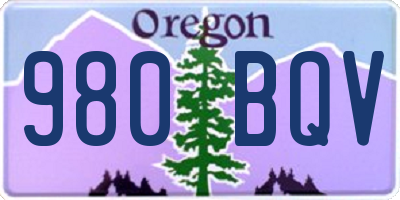OR license plate 980BQV