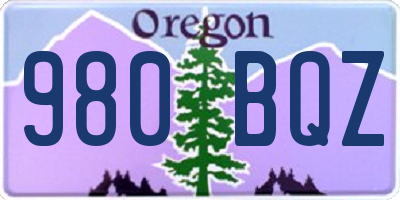 OR license plate 980BQZ