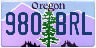 OR license plate 980BRL