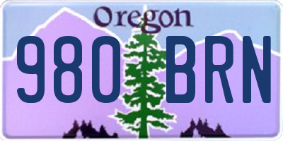 OR license plate 980BRN