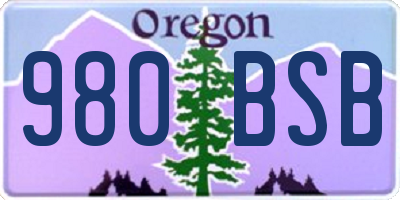 OR license plate 980BSB