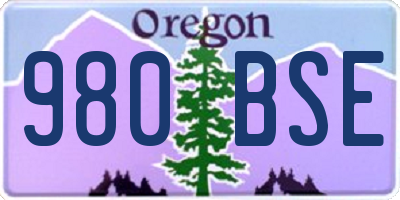 OR license plate 980BSE