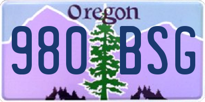 OR license plate 980BSG