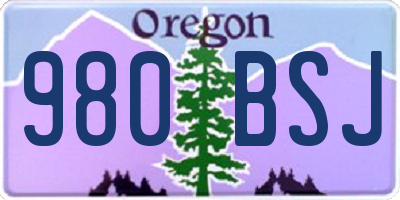 OR license plate 980BSJ