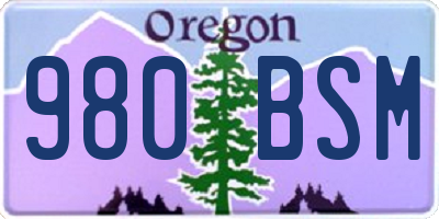 OR license plate 980BSM