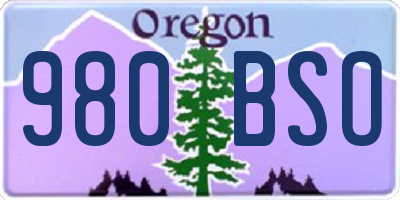OR license plate 980BSO