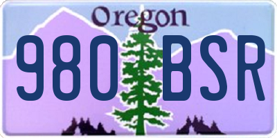 OR license plate 980BSR