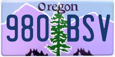 OR license plate 980BSV