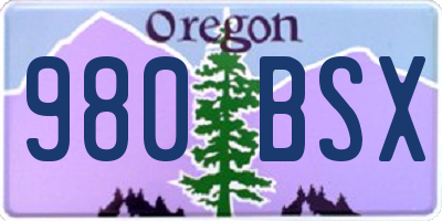 OR license plate 980BSX