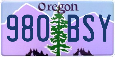 OR license plate 980BSY