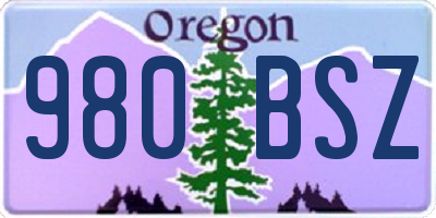 OR license plate 980BSZ