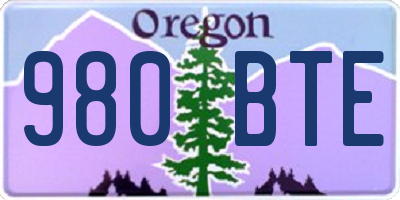 OR license plate 980BTE