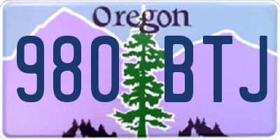 OR license plate 980BTJ